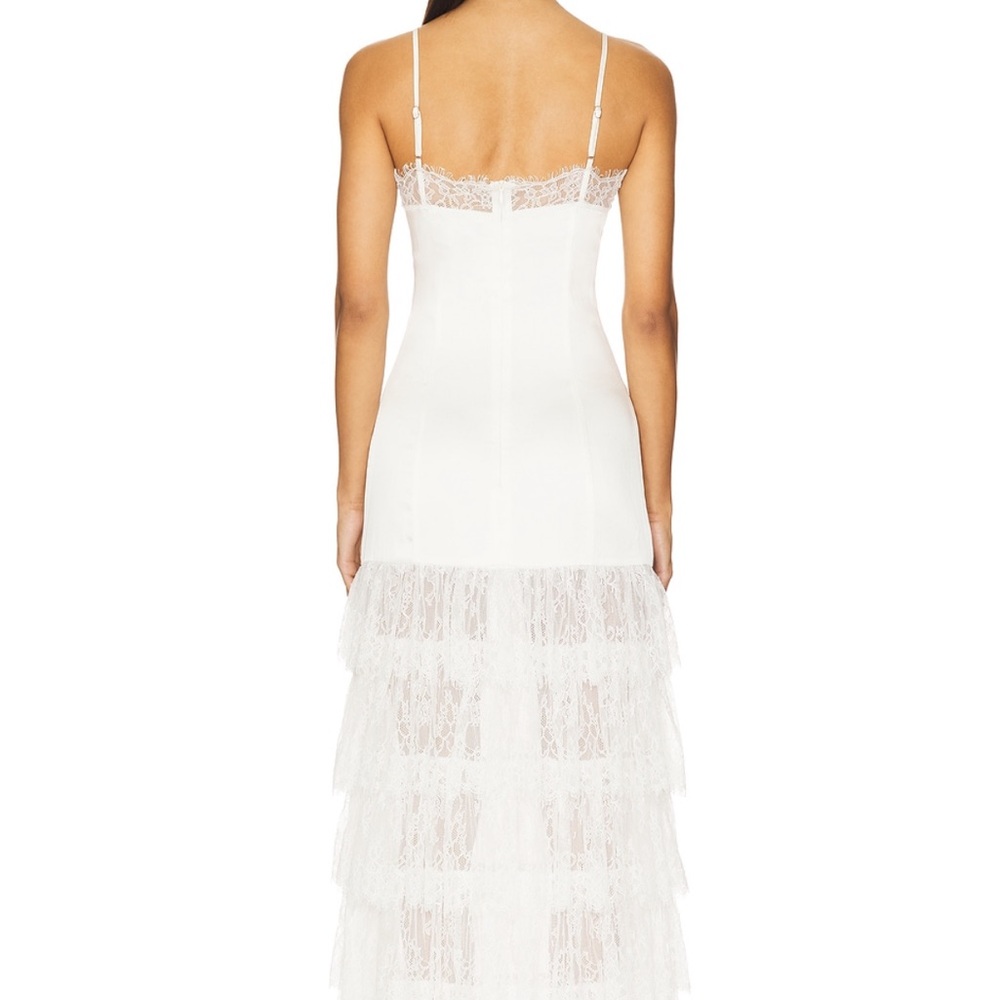 MAJORELLE Felicite white maxi dress Satin Lace Dress from revolve - Picture 4 of 6